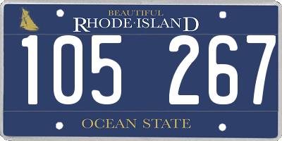 RI license plate 105267