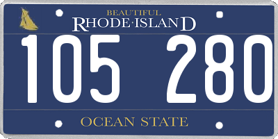 RI license plate 105280