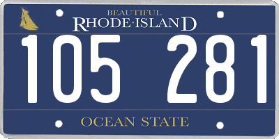 RI license plate 105281