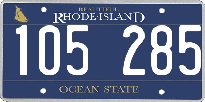 RI license plate 105285
