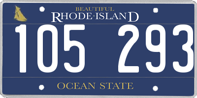RI license plate 105293