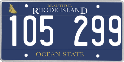 RI license plate 105299