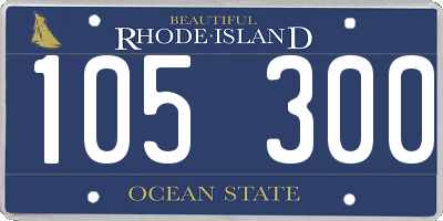 RI license plate 105300