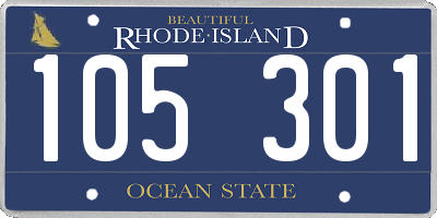RI license plate 105301
