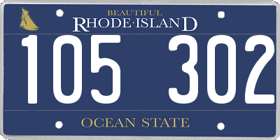 RI license plate 105302