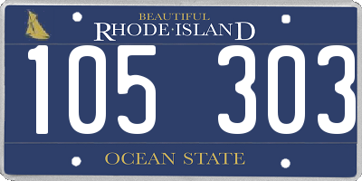 RI license plate 105303
