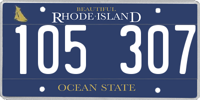 RI license plate 105307