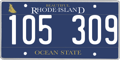 RI license plate 105309