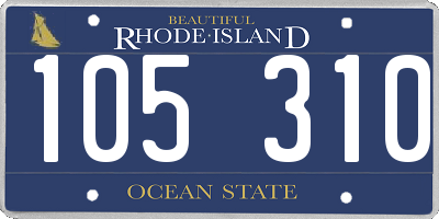 RI license plate 105310