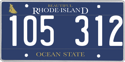 RI license plate 105312