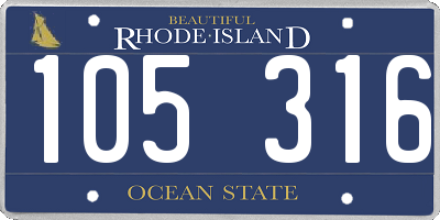 RI license plate 105316