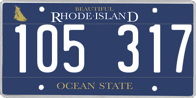RI license plate 105317