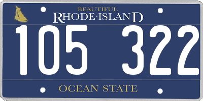 RI license plate 105322