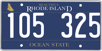RI license plate 105325