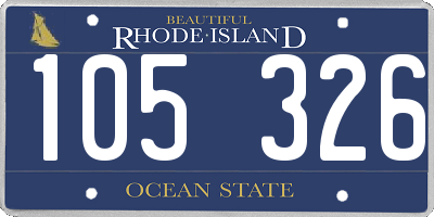 RI license plate 105326
