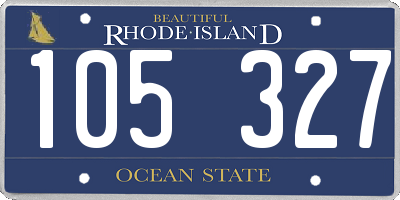 RI license plate 105327