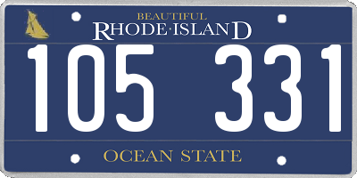 RI license plate 105331