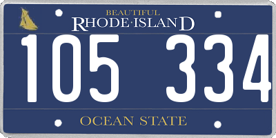 RI license plate 105334