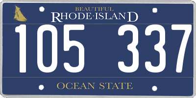 RI license plate 105337