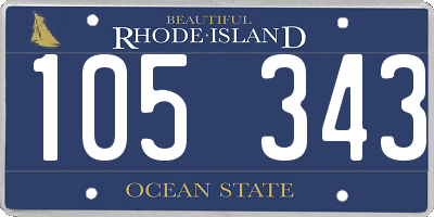 RI license plate 105343