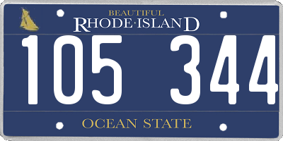 RI license plate 105344