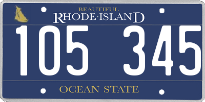 RI license plate 105345
