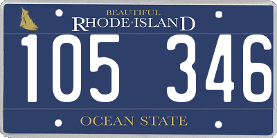 RI license plate 105346
