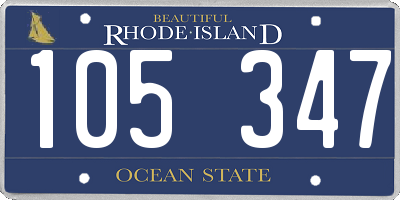 RI license plate 105347