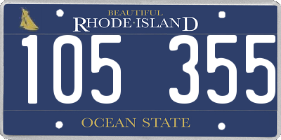 RI license plate 105355