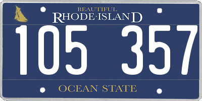 RI license plate 105357