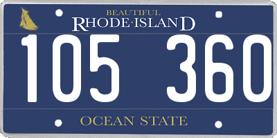 RI license plate 105360