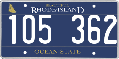 RI license plate 105362