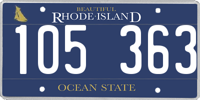 RI license plate 105363
