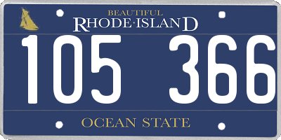 RI license plate 105366