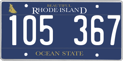 RI license plate 105367