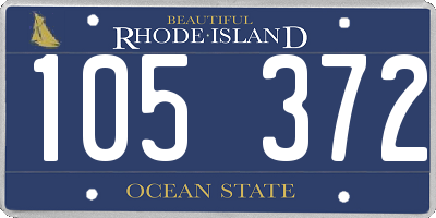 RI license plate 105372