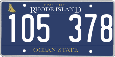 RI license plate 105378