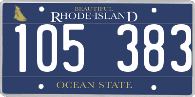 RI license plate 105383