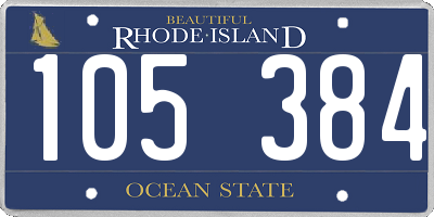 RI license plate 105384