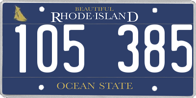 RI license plate 105385