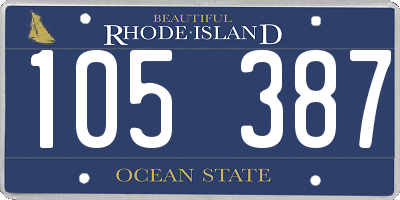 RI license plate 105387