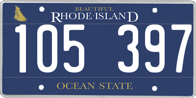 RI license plate 105397
