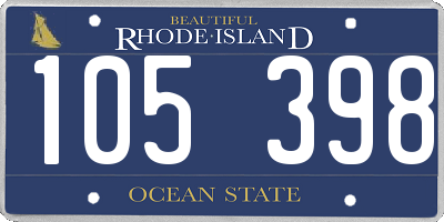 RI license plate 105398