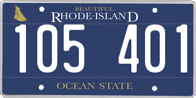 RI license plate 105401
