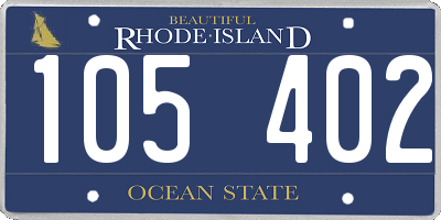 RI license plate 105402