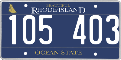 RI license plate 105403