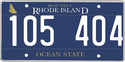 RI license plate 105404