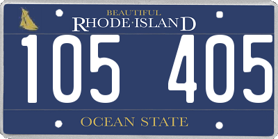 RI license plate 105405