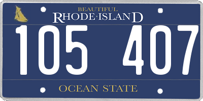 RI license plate 105407