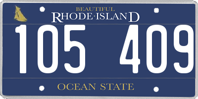 RI license plate 105409